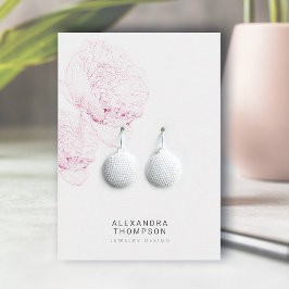 Cartão De Visita Bold Peonies Modern Floral Sketch Jewelry