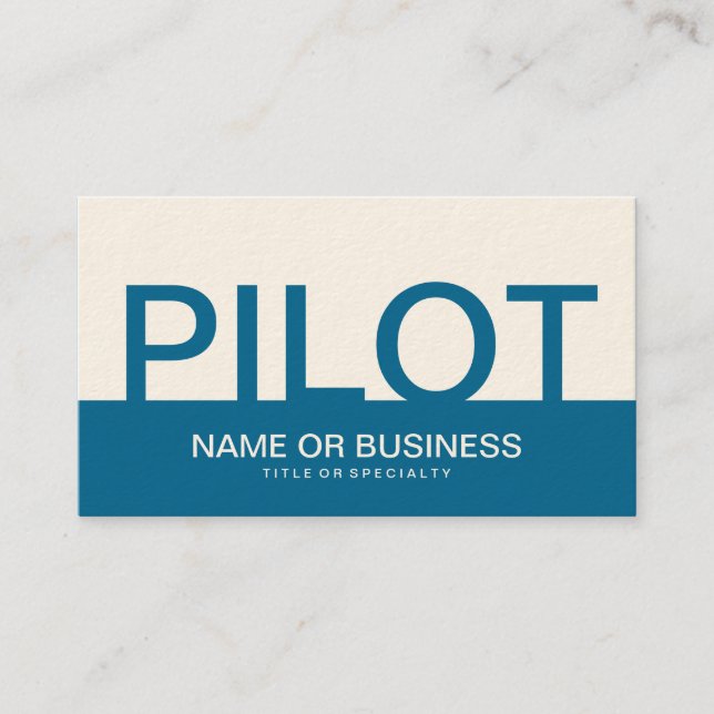 Cartão De Visita bold PILOT (cor personalizável) (Frente)