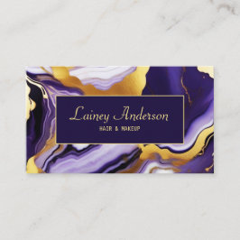 Cartão De Visita Bold Trendy, mármore Dourado amarelo púrpura