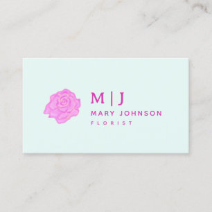 Cartão De Visita Bold Trendy Rosa Watercolor Floral