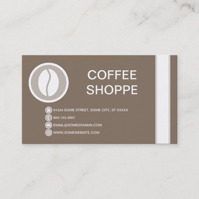 Cartão De Visita Bolha de CAFÉ (Frente)