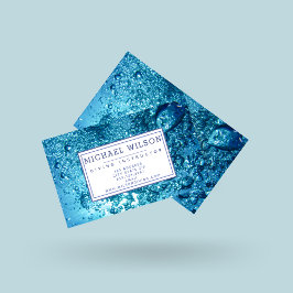 Cartão De Visita Bolhas Azuis marinho - Instrutor de mergulho Scuba