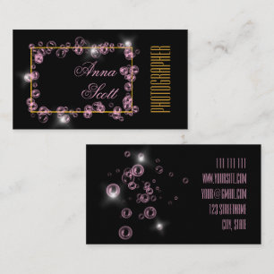 Cartão De Visita Bolhas cor-de-rosa preto abstrato, artísticas mode