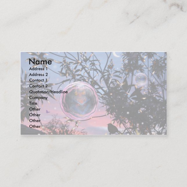 Cartão De Visita Bolhas de fada de véspera do meio-verão! (Frente)