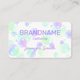 Cartão De Visita Bolhas de sabão cor-de-rosa púrpura coloridas