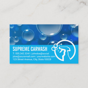 Cartão De Visita Bolhas de sabão   Logotipo do frasco de pulveriza