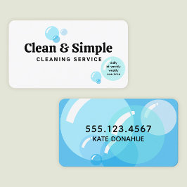 Cartão De Visita Bolhas De Sabão Para Limpeza De Casa
