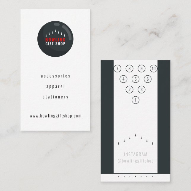 Cartão De Visita Boliches | Pinos De Boliche Linha De Corta (Frente/Verso)