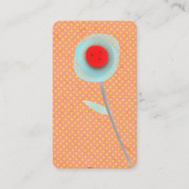 Cartão De Visita Bolinhas amarelas alaranjadas e azuis