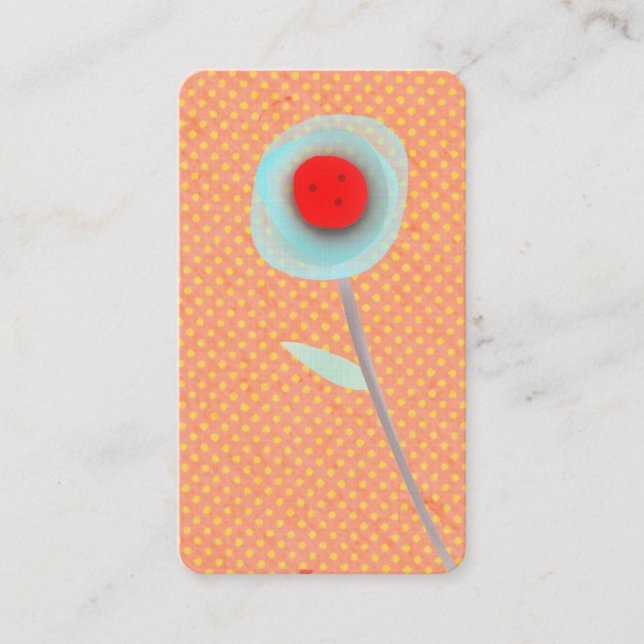 Cartão De Visita Bolinhas amarelas alaranjadas e azuis (Frente)