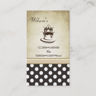 Cartão De Visita Bolinhas elegantes de bolos e padaria