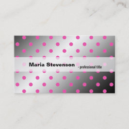 Cartão De Visita bolinhas legal, modernas, cor-de-rosa e cinzas