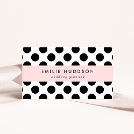 Cartão De Visita Bolinhas, padrão de Bolinhas, preto e branco