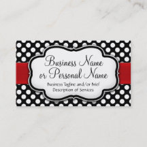 Bolinhas Preto/Branco Fita Vermelha Frente/Verso