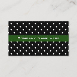 Cartão De Visita bolinhas verde legal preto e branco