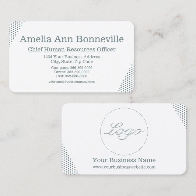 Cartão De Visita Bolinhas Verdes Nostálgicas Retroativas (Frente/Verso)