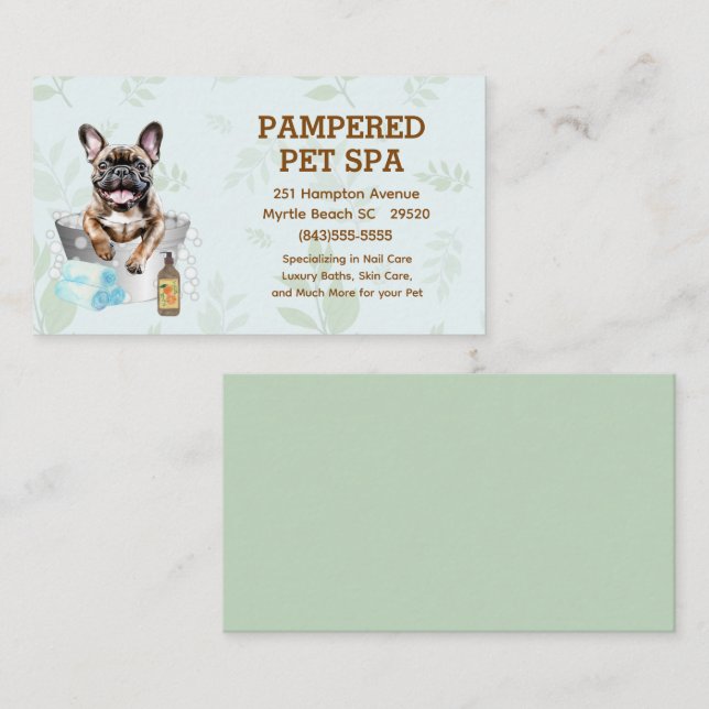 Cartão De Visita Bolinho de Animais de Companhia, Bela-Circulação F (Frente/Verso)