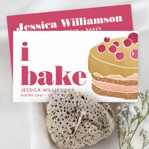 Cartão De Visita Bolo Burgundy Red Dourado Pastelaria Assar tipo ne