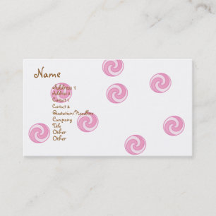 Cartão De Visita Bolo cor-de-rosa do redemoinho