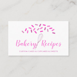 Cartão De Visita Bolo de assinatura da Whisk com doce rosa