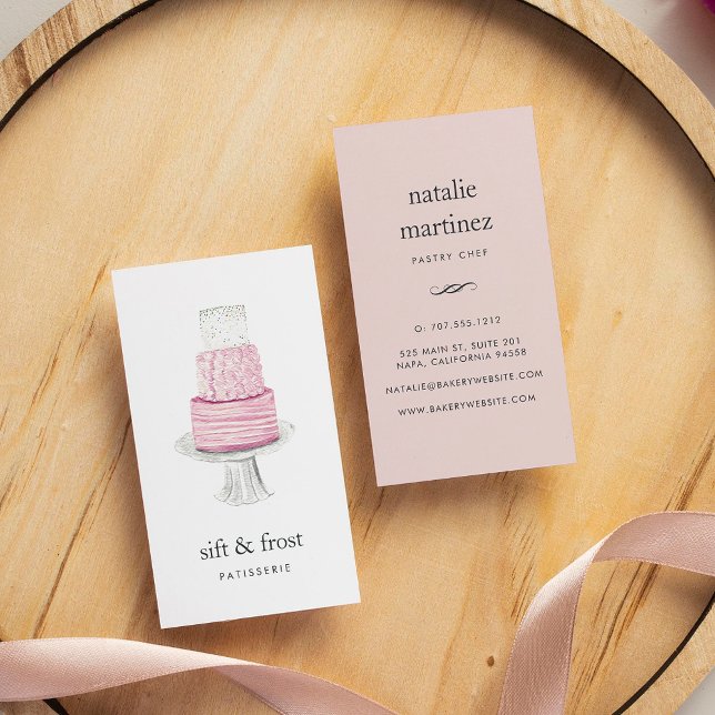 Cartão De Visita Bolo de Camada | Vertical (Criador carregado)