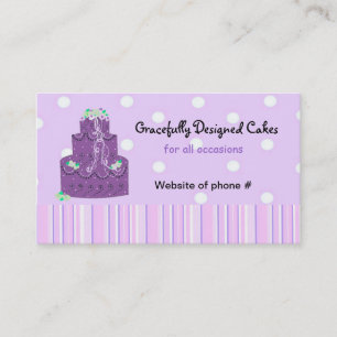 Cartão De Visita Bolo de Casamento de Designer Roxo
