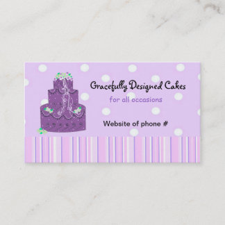 Cartão De Visita Bolo de Casamento de Designer Roxo