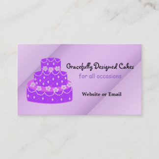 Cartão De Visita Bolo de Casamento Roxo do Designer