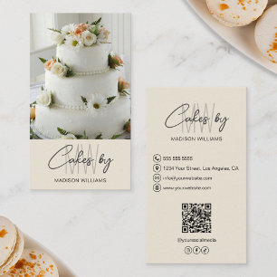 Cartão De Visita Bolo de Padaria Personalizado Logotipo Creme
