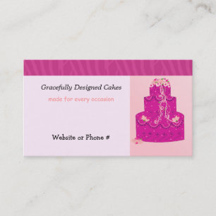 Cartão De Visita Bolo Designer Rosa