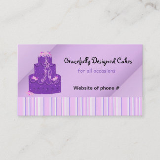 Cartão De Visita Bolo Designer Roxo