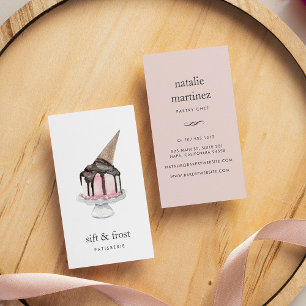 Cartão De Visita Bolo do sorvete Vertical