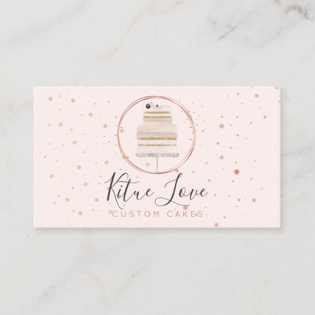 Cartão De Visita Bolo Floral (Frente)