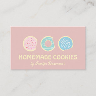 Cartão De Visita Bolos Amarelos Rosados Donuts Doces