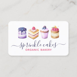 Cartão De Visita Bolos Personalizados De Aquarela E Doces