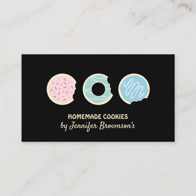 Cartão De Visita Bolos Pretos Donuts Doces (Frente)