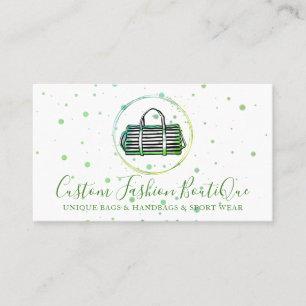 Cartão De Visita Bolsa da loja verde da butique de moda