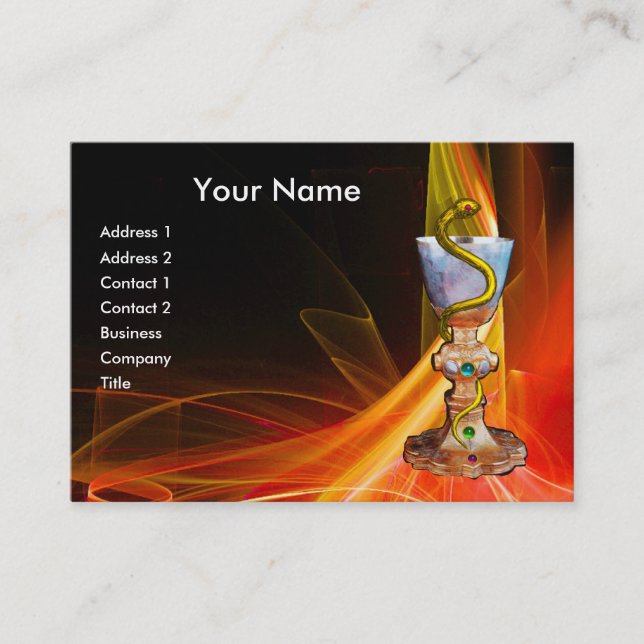 Cartão De Visita BOLSA DE HYGEIA, FARMACÊUTICA Amarelo Laranja (Frente)