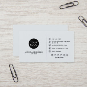Cartão De Visita Bolsa de Logotipo e Redes Sociais Preto e Branco S