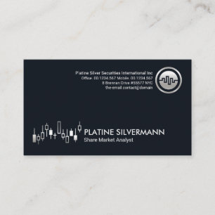 Cartão De Visita Bolsa de Valores de Prata Gráfico Mercado Monetári