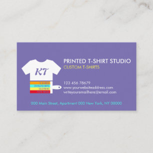 Cartão De Visita Bolsas de Roupas Camisetas Personalizadas Roxas