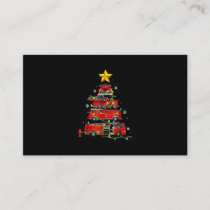 Cartão De Visita Bombeiro Caminhão Árvores de Natal Mulheres