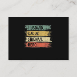 Cartão De Visita Bombeiro Hero Pai do Mens Husband