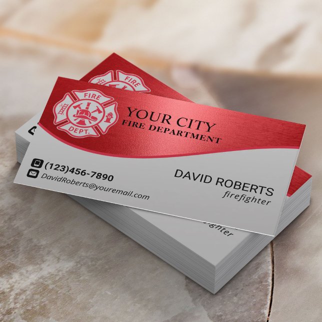 Cartão De Visita Bombeiros de bombeiro Profissional de bombeiros (Criador carregado)