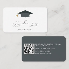 Cartão De Visita Boné de formatura de Script de Assinatura de Estud