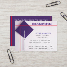 Cartão De Visita Boné de formatura Vermelho e Roxo do Retailer Mana