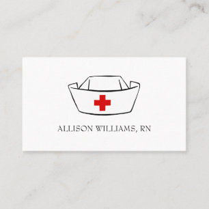 Cartão De Visita Boné Enfermeiro Nome Monograma White Professional