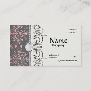 Cartão De Visita bonito amortecedor romântico cor-de-rosa na cinza
