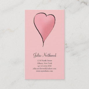 Cartão De Visita Bonito como um inseto · Coração cor-de-rosa