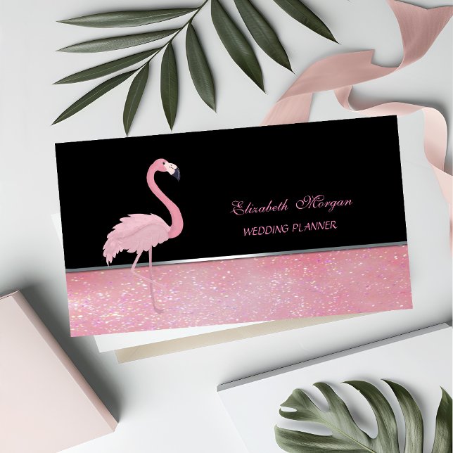Cartão De Visita Bonito e Adorável Elegante, Flamingo Rosa (Criador carregado)